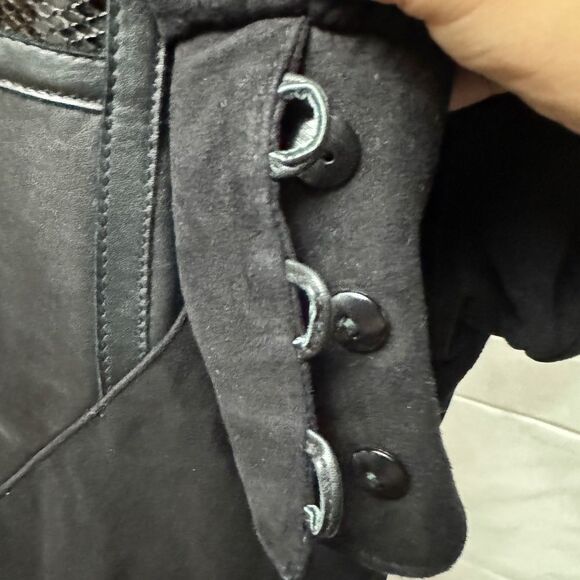 Dominic Bellissimo Vintage Suede Long Sleeve Dress Black - Picture 6 of 9